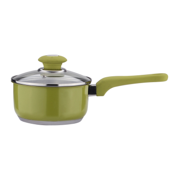 10pcs green color cookware set soup pot set