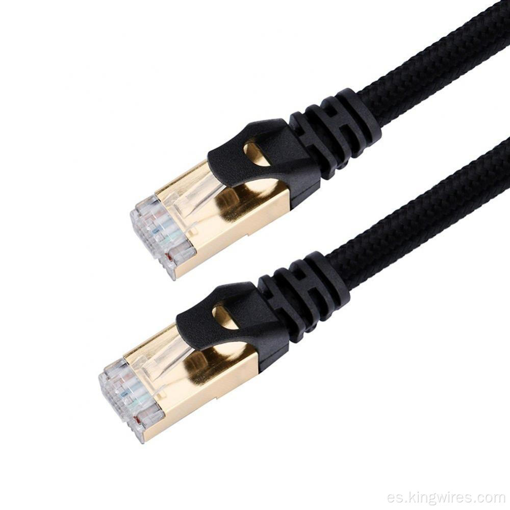 Cable de red Ethernet CAT8 trenzado de nailon