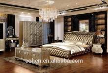 Top one hot sale bed room furniture design leather bed