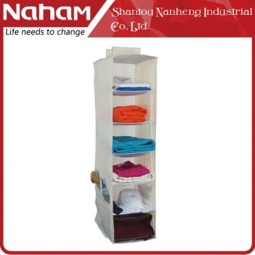 NAHAM Folding Five Shelves Clothes Storage Shelf Hanging Closet Organizer