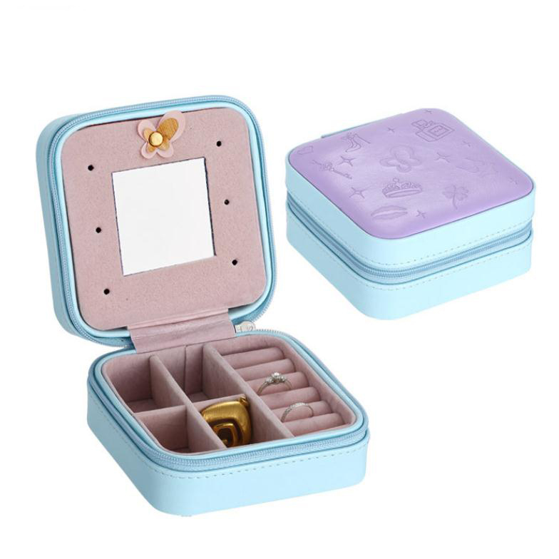 plastic products PU portable jewelry traveling display cases