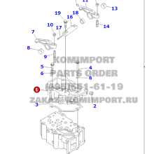 Komatsu eredeti alkatrészek 6150-11-7110 Housing Rocker Arm