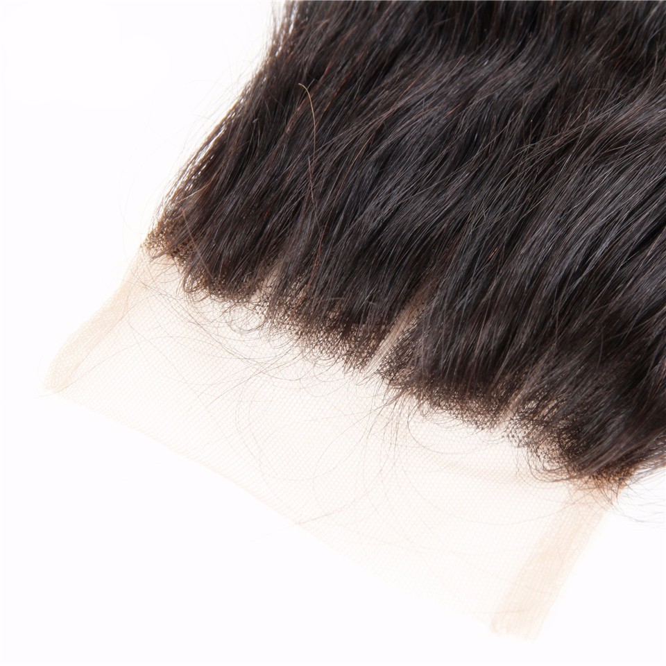 Malaysian Kinky Straight Yaki Hair Weave Lace Closure With Yaki Bulk Hair Bundles