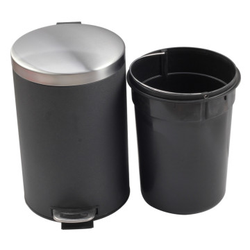 Round Metal Step Trash Can Wastebasket for Home