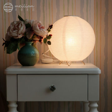 cotton paper shade table lamp