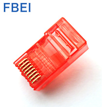 اللون الأحمر RJ45 Cat5e موصل 8P8C الموصل