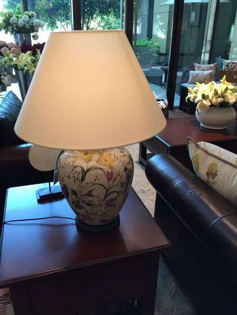 Exquisite Coral Floral Ceramic Lamp for Stylish Home Decor