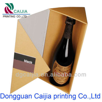 triangle cardboard wine paper boxes/cardboard wine gift boxes/cardboard winebottle boxes