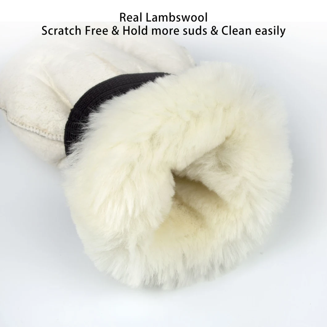 Factory Price Real Sheepskin Fur Car Wash Mitt