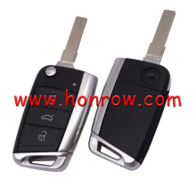 VW Gof7 3 button remote key shell with Hu66 blade