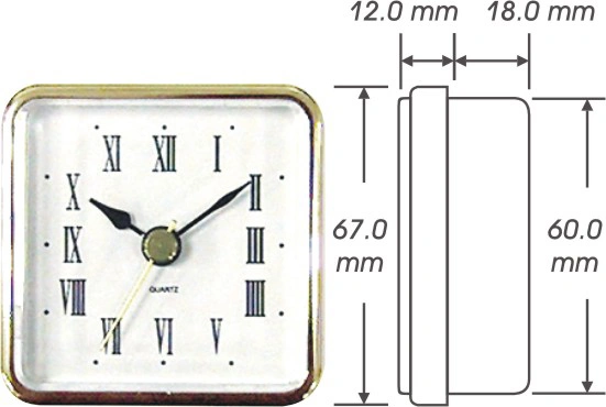 Mini Clock Insert Table Clock Small Quartz Watch Head Arts Square Insert Clock