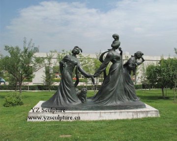 Bronze Chinese Lady Statue