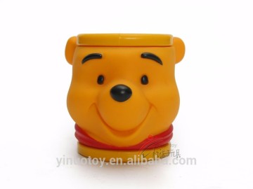 2017 Ecofriendly rubber 3d animal Pooh Bear christmas mugs for kids