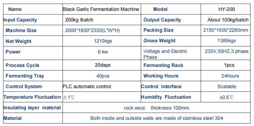 HY-200 black garlic fermenting machine