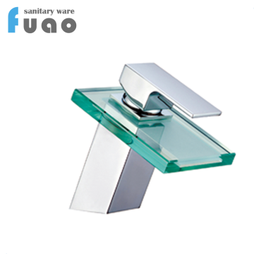 FUAO classic basin glass waterfall spout faucet