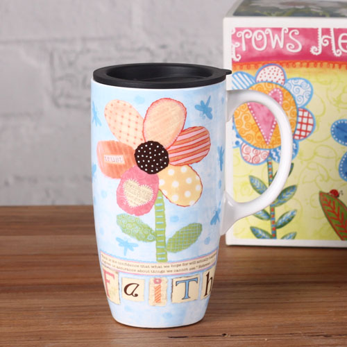 Magnesia latte flower travel mug