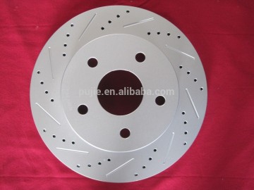 Brake disc,/ brake rotor with cross drilled and slotted