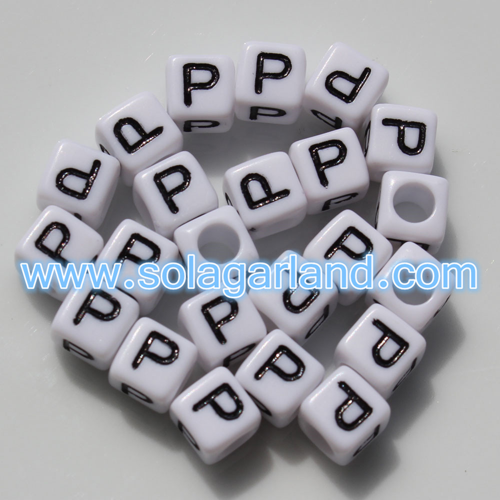 Individual Square Letter Beads