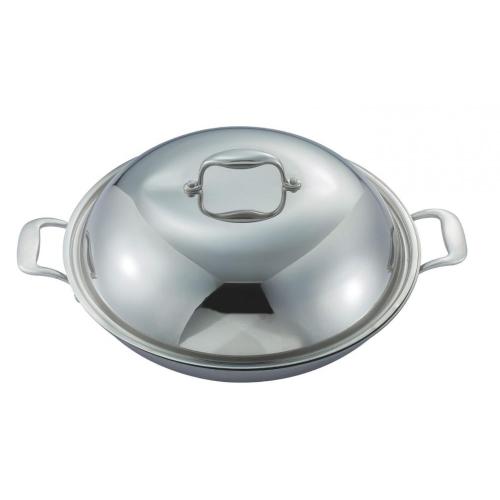 Wok en acier inoxydable 3 plis