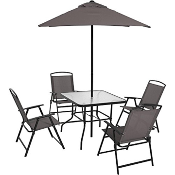 Sleek Garden Dining Table and Chairs With Umbrella