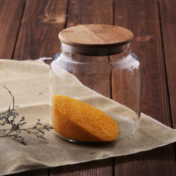 Food Tea Candy Glass Jar With Bamboo Lids