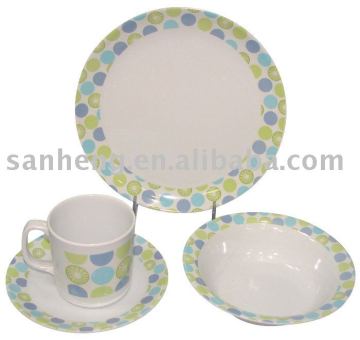 16pcs round melamine dinnerware set