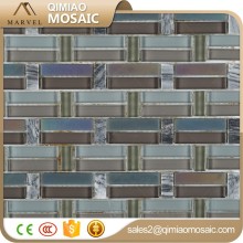 Iridescent Wall Deocrative Glass And Marble Purple Mosaic Tile