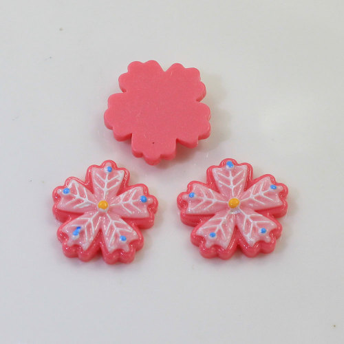 Fancy Cherry Blossom Flower Pink Major 100 sztuk/worek Handmade Craft Decor Spacer Girls air Clothes Accessories Charms