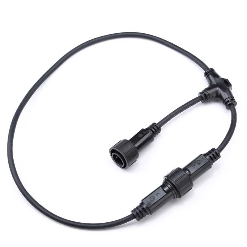 3 Way Mini T Shape Cable Connector IP68 Waterproof Power Cable Connector for Outdoor LED Lighting