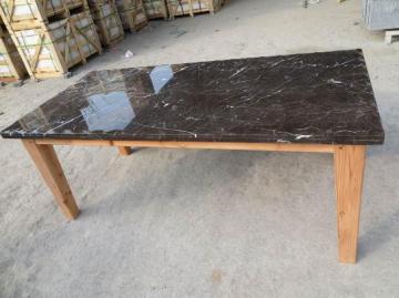 Brown marble table tops, marble slab table tops, rectangular marble table tops