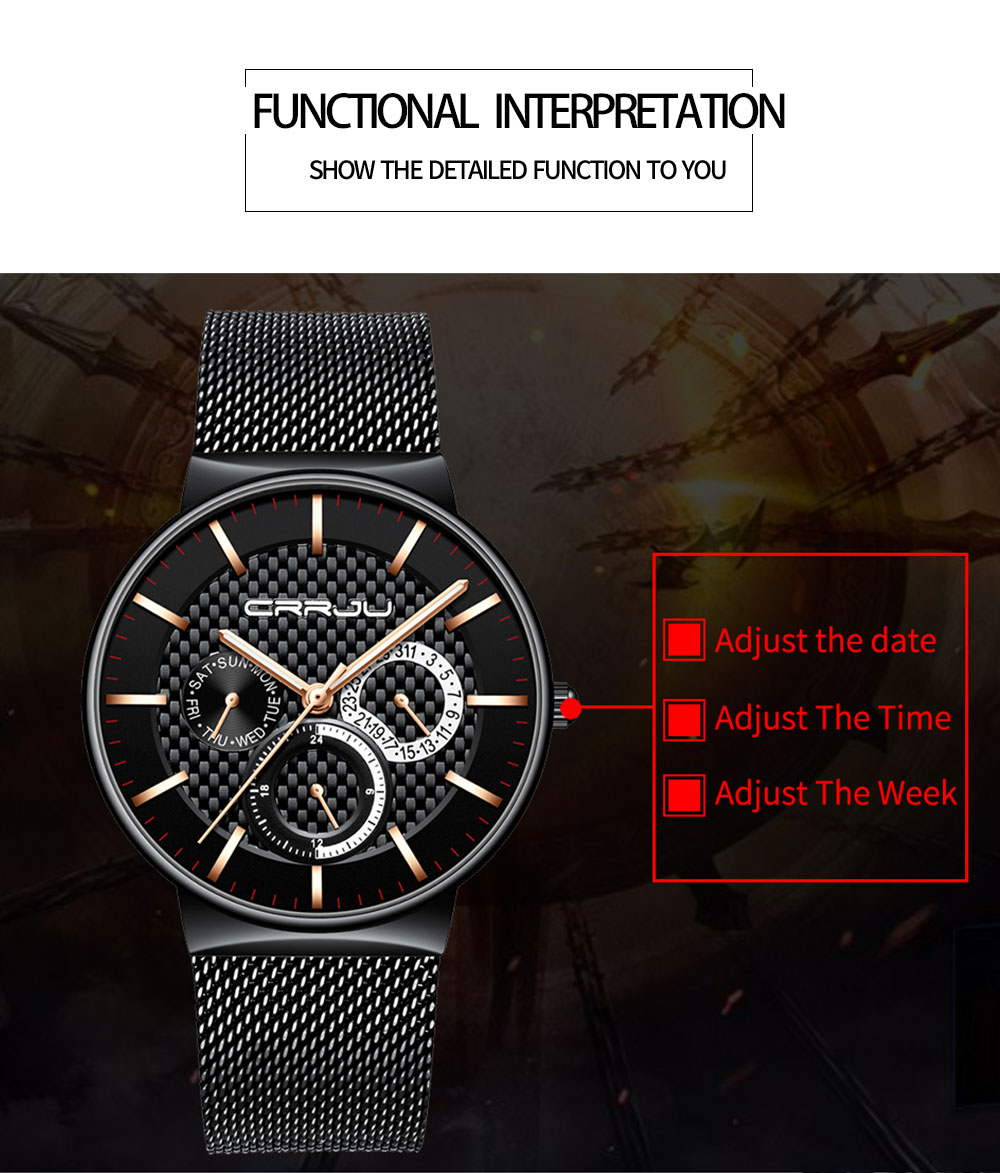 CRRJU Top Brand Luxury Waterproof Ultra Thin Date Watch Mens Watch Steel Strap Casual Quartz Watch White Sport WristWatch