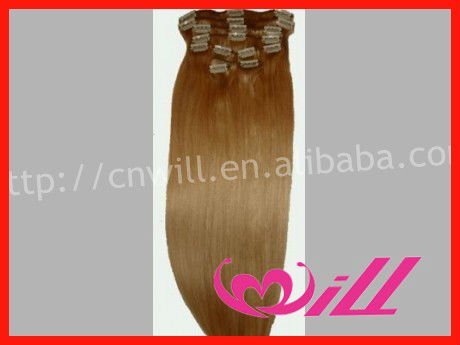 Top Quality Gold Full Head Clip In Hair Extension Human Hair Extension