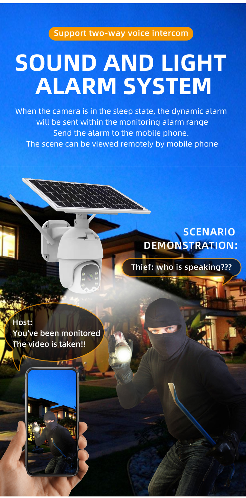 Outdoor Surveillance Waterproof Solar CCTV Smart Camera