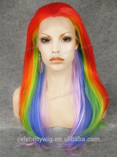 Mixture 5 color for cosplay party bright color New year wig wholesale synthetic hair