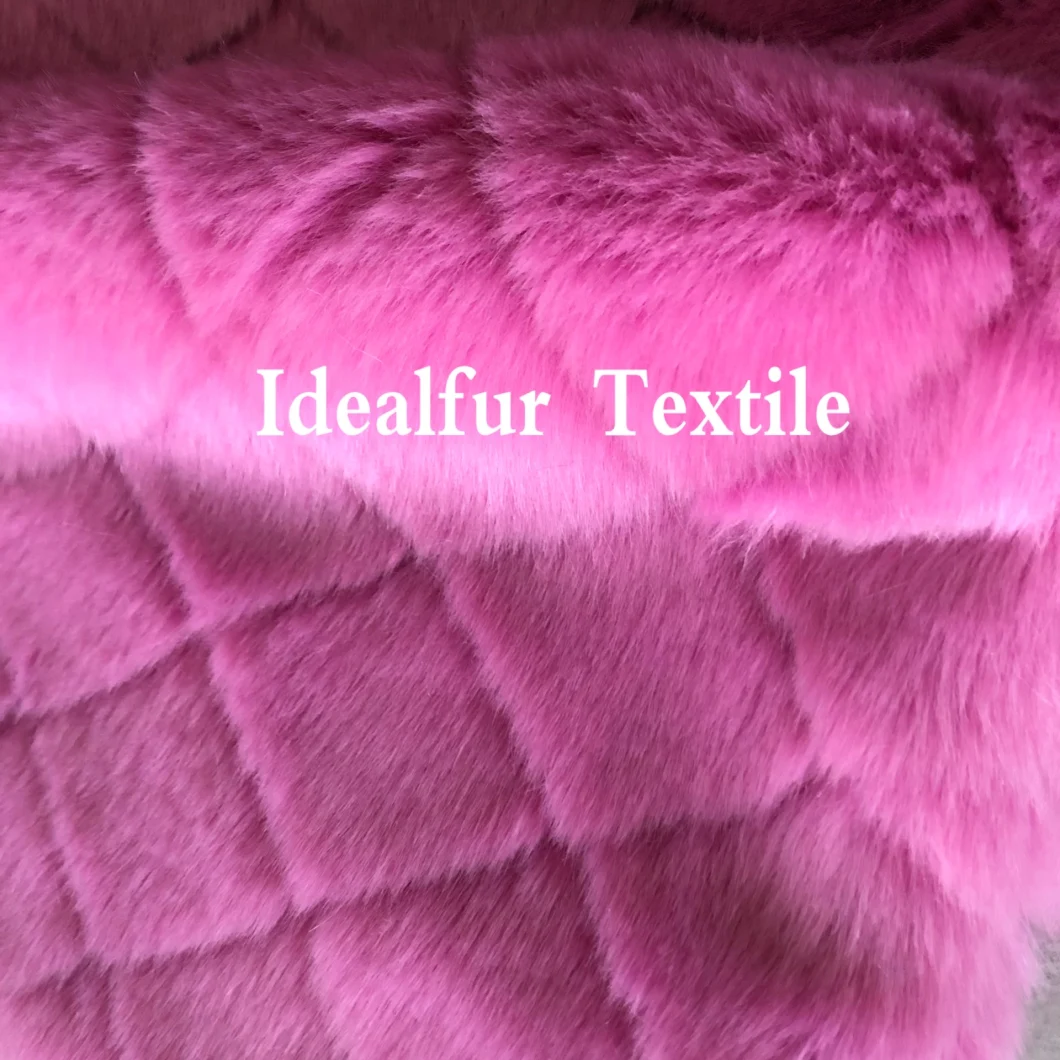 100% Polyester Embossed Imitation Rabbit Fur