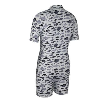 Zeegeten zomer korte mouw zip één stuk aangepaste print kinderen jumpsuit rashguard