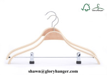 Cheap Solid Wood Laminated Shirt Hanger