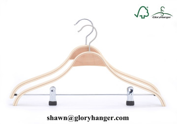 Cheap Solid Wood Laminated Shirt Hanger