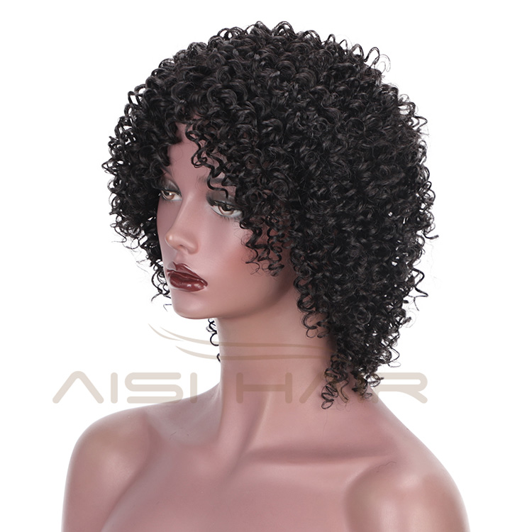 Aisi Hair Malaysian Human Hair Afro Curly Short Wigs Natural Black Machine Made Kinky Curly Human Hair Wigs