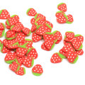 Hot Selling 10MM Slice Polymer Caly rote Erdbeerform Fruchtstreusel für Diy handgemachte Nail Art und Schleimteile