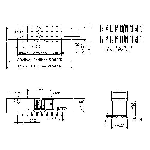 2.00mm Box Header SMT H=5.75