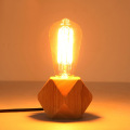 LEDER Holzlampe mit Tisch