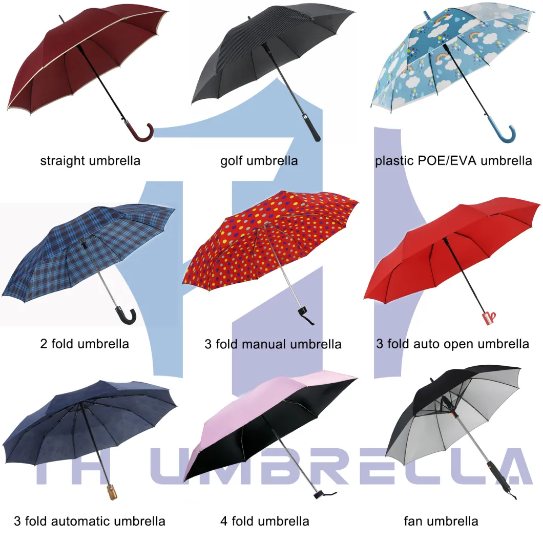 Promotional Straight Manual Open Outdoor Rain Gift Umbrella with Logo Prints