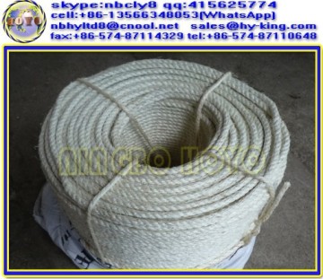 3 strand packing sisal rope 100% natural / manila sisal rope sizes 10mm / hemp twisted sisal packing rope