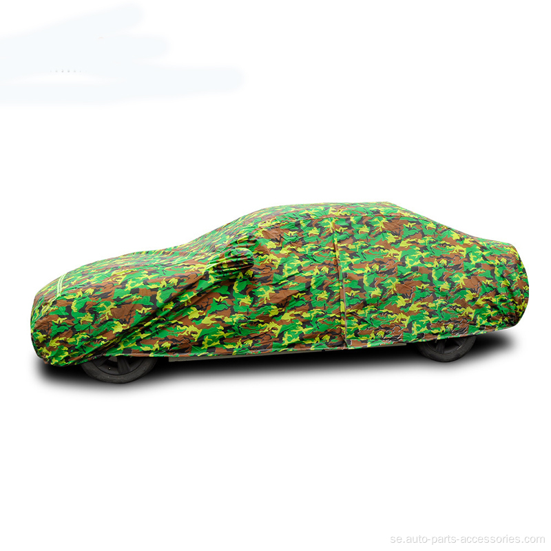 Kamouflage 190t bärbar bilskydd med blixtlås