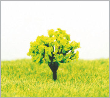 Handmade Yellow Green 3.5cm Plastic Miniature Model Trees