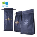 100% biologisk nedbrytbar Ziplock Square Bottom Heat Seal Coffee Pose