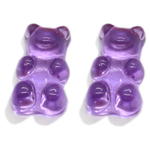 Encantos colgantes de oso de goma de resina bonitos a la moda para mujeres y niñas, hallazgos de joyería de dibujos animados, venta al por mayor DIY de 10 * 17mm