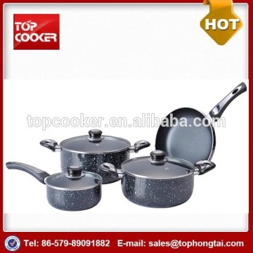 7pcs Aluminum Press Non-stick Stone Cookware
