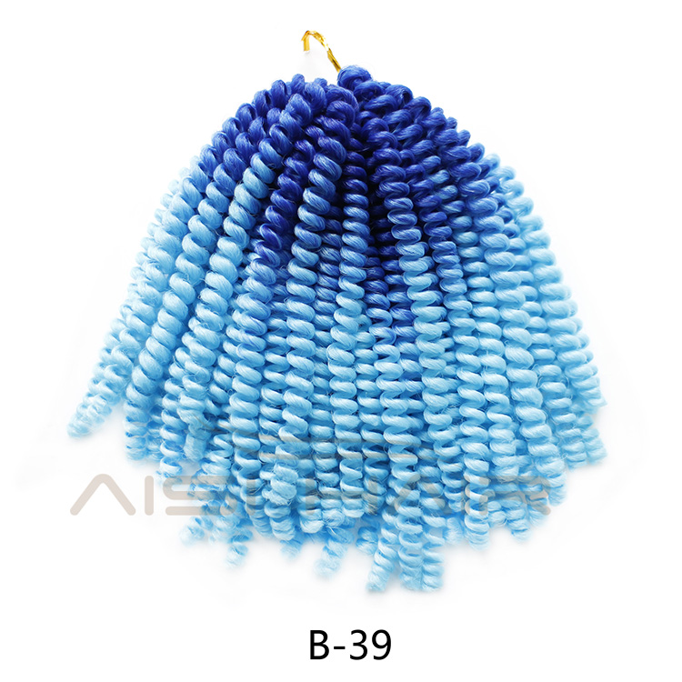 Aisi Hair Spring Twist Crochet Braids Ombre Braiding Hair 8 Inch Synthetic Hair Extensions Braids Curly Twists Fluffy